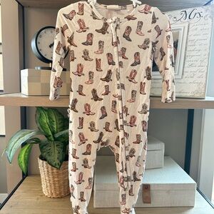 Western Boot Print Kids Footie